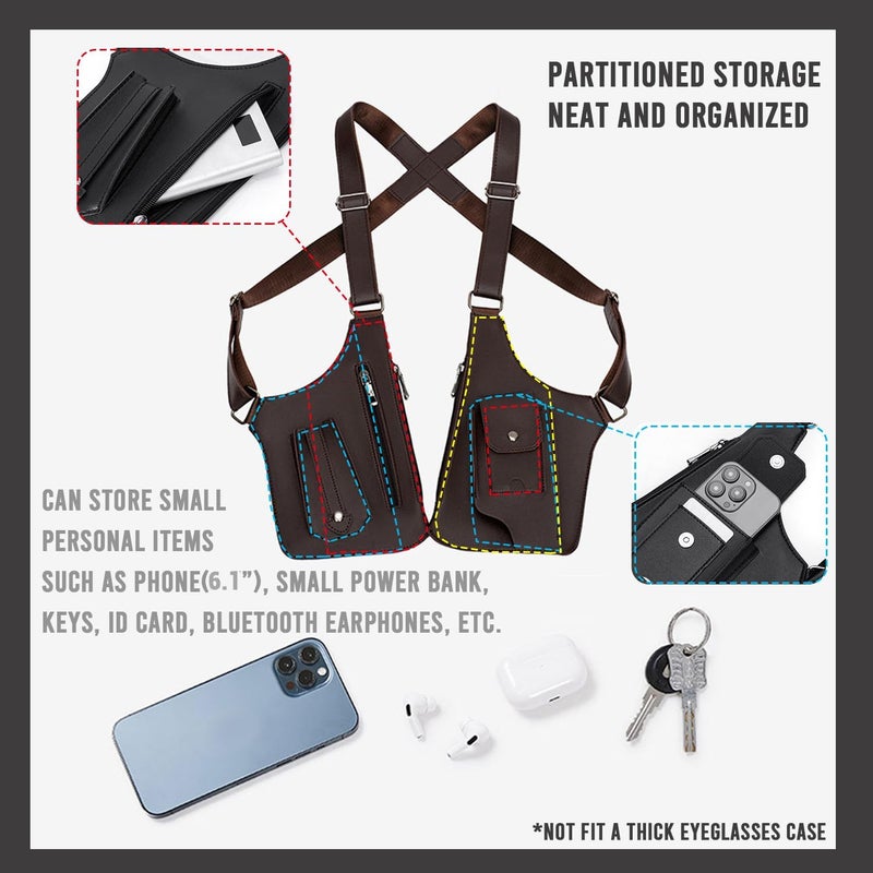 ocalil Double Shoulder Armpit Bag, 2025 New Men Anti-Theft Underarm Wallet Pocket Holster Phone Leisure Double Shoulder Pouch - Image 4